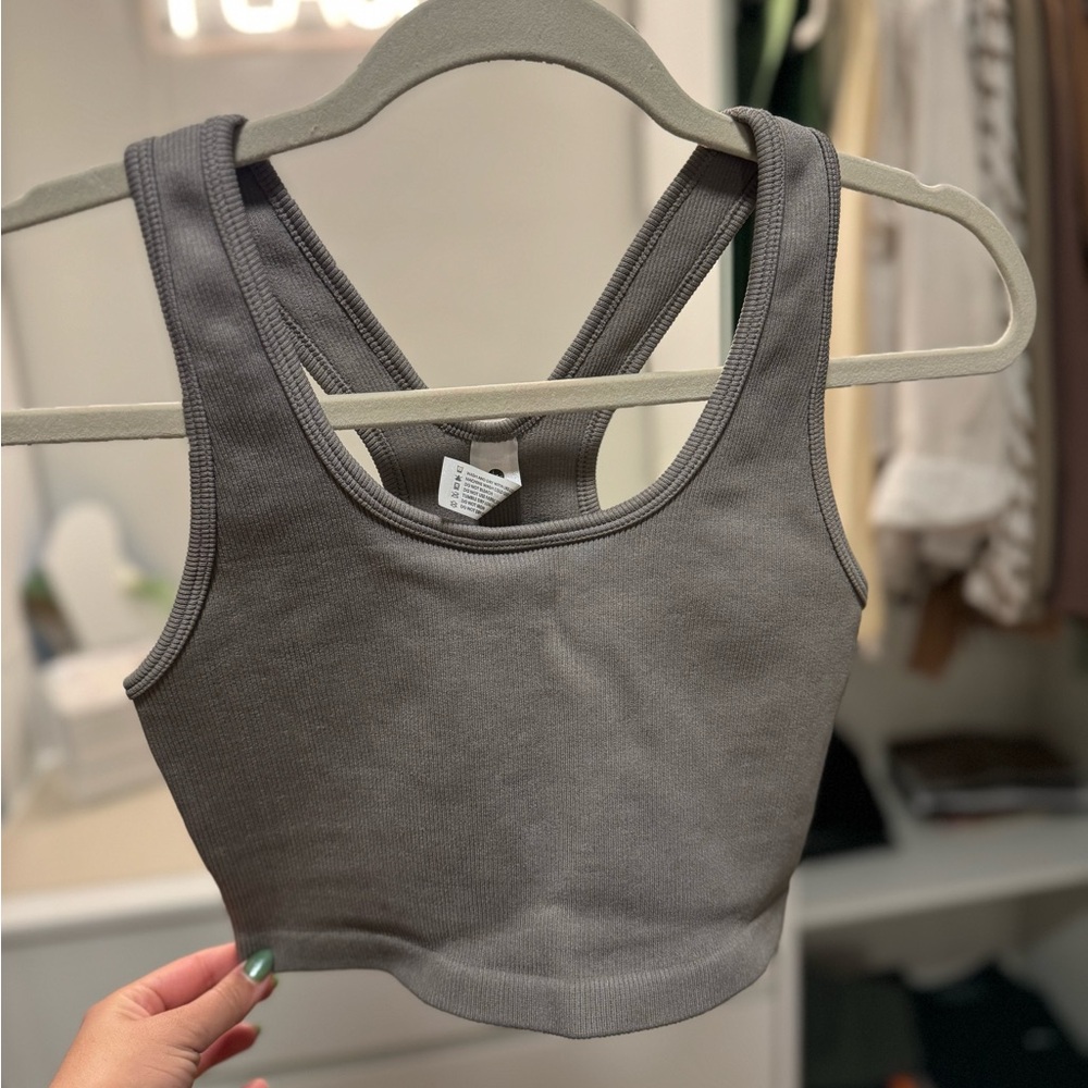Grey work out set- Tank top and biker shorts